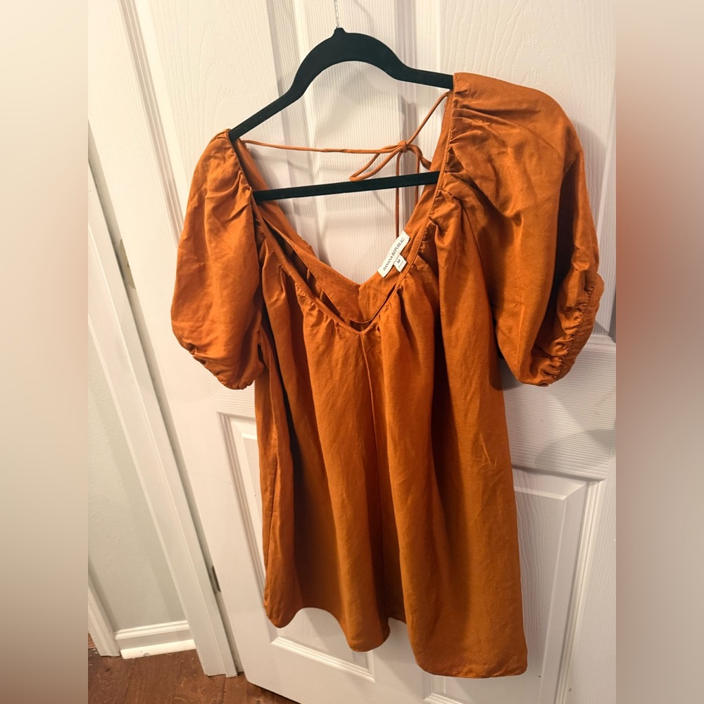 Banana Republic Rust Puff Sleeve Blouse